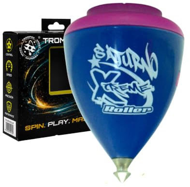 SPACE TROMPOS - Saturno Xtreme Roller, Color Azul, con Cuerda y Packaging