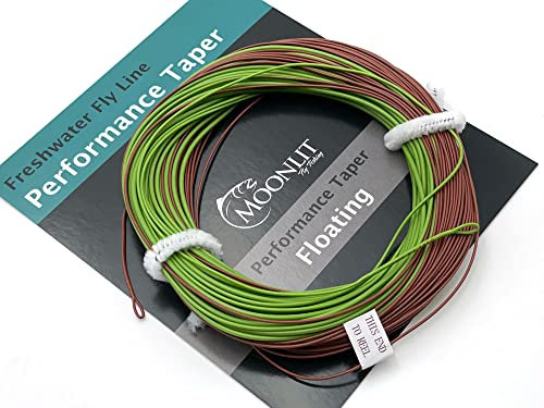 Moonlit Fly Fishing Performance WF Taper Fliegenschnur, Olivgrün/Braun, 8 W