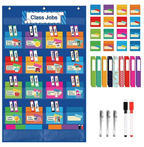 KIKIGOAL Klassjobb fickdiagram anslagstavla för skolklassrum, lärarens hjälpare klassrumshantering pedagogiskt fickdiagram