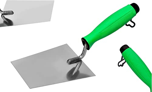 ToolSpace | Truelle à Pointe trapézoïdale | Spatule de Plâtrier | Truelle Lissage | Inoxydable Truelle de Maçon avec poignée Caoutchoutée | 140mm | Outil Précis l'application Mortier | Made in EU
