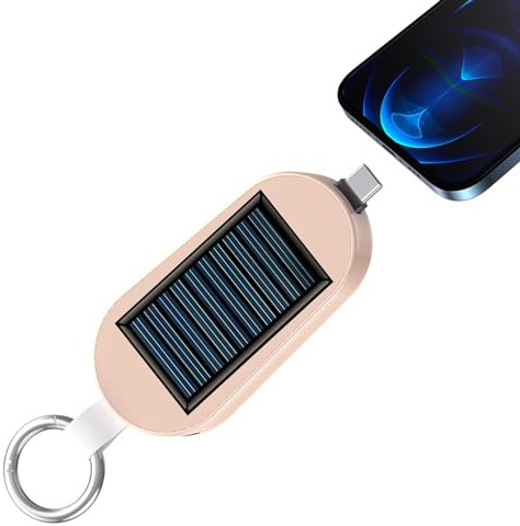 Cargador de teléfono móvil con llavero solar, 3000 MAh portátil portátil Solar Banco de energía solar, cargador de batería solar tipo C, cargador de llavero, cargador de teléfono, tableta llavero