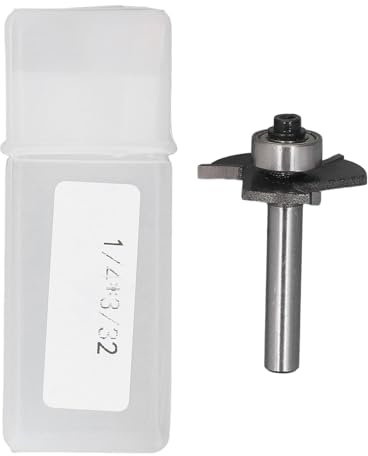 Fresa a T con Sfera a Tre Scanalature con Gambo 1/4 di Pollice Altezza di Taglio Trapano per Scanalatura a T Profonda 3/32 di Pollice con Cuscinetti, Fresa per Scanalatura a T