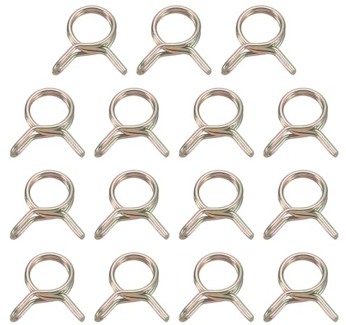 QUARKZMAN 15Pz Morsetti a Molla a Doppio Filo, Diametro Interno 7mm Adatti a Tubi da 7-8mm OD rigo Carburante Tubo in Silicone Clip, Zinco Colorato