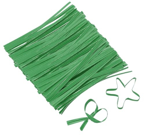 sourcing map Lot de 1 000 attaches torsadées métalliques réutilisables pour boulangerie, sacs de bonbons, sacs de café, sacs à friandises, 7,6 cm, vert
