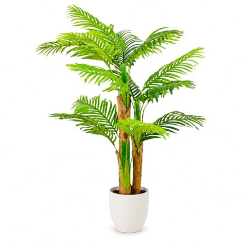 edihome, Planta Artificial Grande, Palmera Kwai Artificial 150 cm, Decorativas, Árbol, Decoración Hogar, para Interior, Oficina, Hoteles, Eventos – Planta Realista Tropical (Palmera, 150)