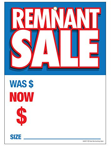 G60RET Remnant Sale was Now - Grommet Reinforced (Brass Ring) Sale Tags - 5 x 7 (100 Pack) Carpet and Flooring Store Price Cards 10pt Card Stock for Easy Writing