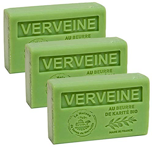 French Soap, Set of 3 x 125g - Verbena - Shea Butter - La Maison du Savon de Marseille
