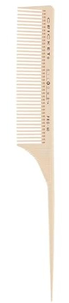 Cricket Silkomb Pro-60 Medium Tooth Rattail Comb – Japanese-Made, Silicone-Injected Design with Seamless Teeth for Precision Sectioning, Teasing, Lifting, and Professional Styling