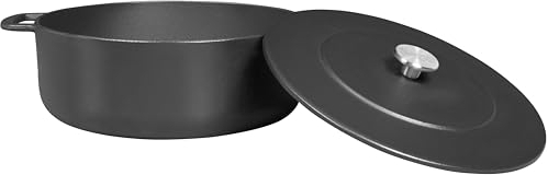 Combekk Olla de hierro fundido, horno holandés, libre de BPA y PFAS, 100% reciclado, 28 cm, 6,8 L, para todo tipo de cocinas, color negro