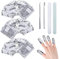 100pcs Feuille d'aluminium Dissolvant, Ultra-Minces Aluminium Vernis Semi Permanent pour Retirer Vernis à Ongles, Paquet Papillotes Ongles d'Aluminium avec Bande de Lime à Ongles & Poussoir cuticules