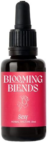 Confidence & Energy Booster - Natural, Ginseng Liquid Tincture for Confidence, Focus & Mood - Sexy Drops with Ashwagandha, Damiana Leaf, Rose Petal, Siberian Ginseng & Maca Root- 30ml, Blooming Blends