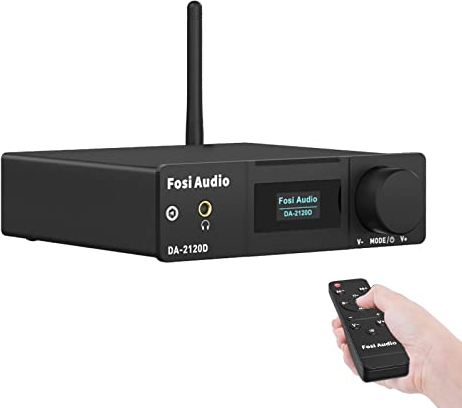 Fosi Audio DA2120D Récepteur Bluetooth 5.0 Amplificateur 200W 2.1 canaux Classe D Hi-Fi Mini stéréo Audio Intégré Amplificateur Numérique DAC USB Coaxial Convertisseur Optique vers Audio avec