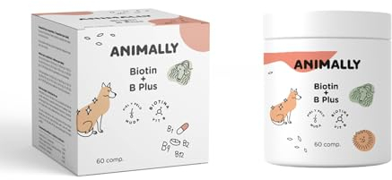Animally Biotin B Plus 60 Comprimidos. Salud de la Piel de Perros y Gatos. Mantenimiento de una Piel y Pelo sanos. Ideal para la muda