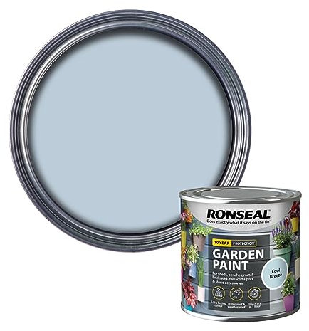 SAVING HUB Garden Paint 250ml - For Outdoor Furniture Wood, Benches, Metal, Brickwork, Terracotta - Exterior Wood Paint Waterproof & Weatherproof Touch Dry In 1 Hour (Cool Breeze)