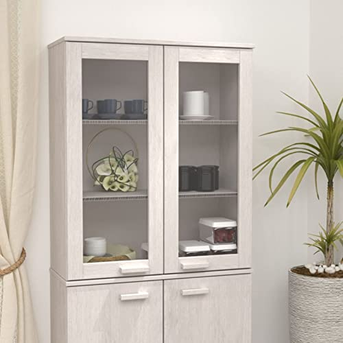 LAPOOH Mueble Superior de aparador, Aparador Cocina, Aparadores para Salon, Mueble Salon, Mueble Cafetera, Mueble Buffet, Alacenas Y Vitrinas, Madera Blanco 85x35x100 cm