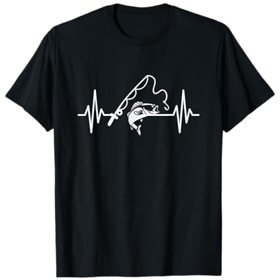 Angler Heartbeat Fishing Rod Fisherman T-Shirt