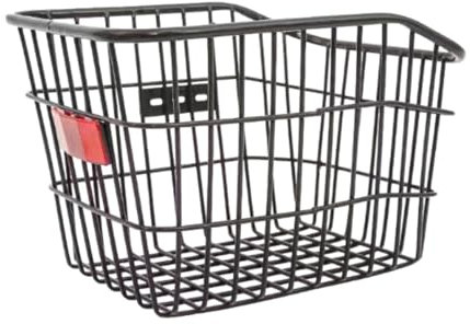 Amagogo Fahrradkorb für hinten, Fahrradkorb aus Eisen, tragbar, strapazierfähig, mit Fahrradreflektor, Fahrradkorb für die meisten Fahrradgepäckträger für