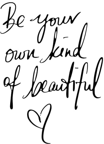Be Your Own Kind of Beautiful Wall Decals, Inspirational Quote Wall Stickers, Art Lettering Vinyl Wall Stickers Murals Wallpaper for Girls Women Bedroom Living Room Home Decoration (Black)