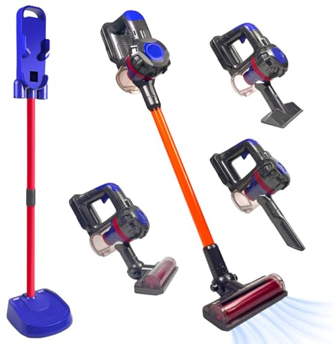 BAYMI Aspiradora para Niños 3 en 1, Juguete Aspiradora con Succión Real – Juego Educativo Montessori para Niños de 3 Años en Adelante