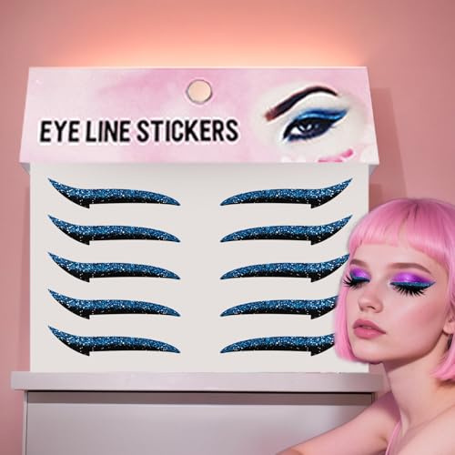 Adesivi per eyeliner riutilizzabili | Toppe per ombretti | Sala occhi Glue per ciglia | 10 pezzi Adesivi per trucco per occhi impermeabili, strisce per ombretti durevoli