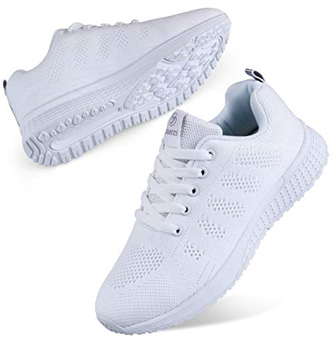 Youecci Women Lightweight Walking Shoes Ladies Lace Up Sneakers Mesh Go Running Trainers Low Top Breathable Athletic Walk Gym Shoes Sport Run