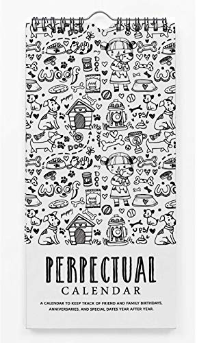 Inkdotpot Print Rustic Perpetual Calendar Birthday Wall Hanging Anniversary Special Event Reminder Calendar Book Journal Stationary Wall Hanging Birthday Gift Card Planner Organizer