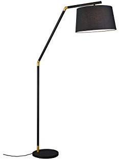 Lampada ad arco con paralume in tessuto, colore nero, altezza 175 cm