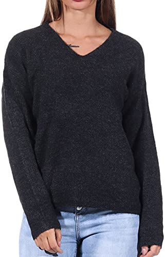 ONLY Damen Pullover 15204588 Dark Grey Melange M