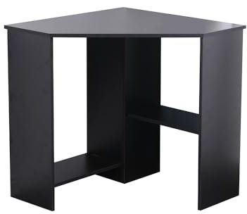 Home Source Computer Desk PC Laptop Table Home Office Study Gaming, Black, Corner