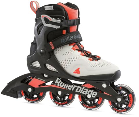 Rollerblade Macroblade 80 Women's Adult Fitness Inline Skate, Grey and Coral, Performance Inline Skates,7100700