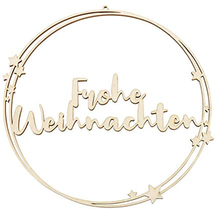 LAUBLUST Türkranz Frohe Weihnachten - Holz, ca. 25 x 25 cm - Advents & Weihnachts-Deko | Geschenk für Freunde & Familie