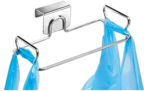 Support Sac à Déchets , Support de Sac Poubelle à Suspendre en Acier Inoxydable Réutilisable pour Armoires de Cuisine, Portes et Placards