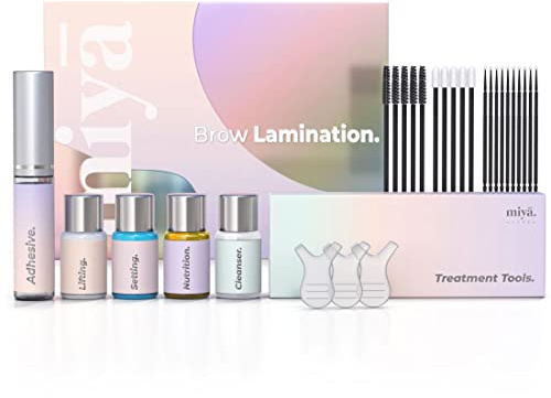 MIYA LASH | Brow Lamination Kit | Professional Eyebrow Lamination with Keratin | DIY Brow Lift Kit | Fuller, Thicker Brows for 6 weeks | Easy to Use | Includes Instruction, Treatment Tools & Brushes