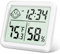 Flintronic Thermometer Hygrometer Innen, Mini LCD Anzeige Von Zeit Temperatur, Emoticon-anzeige Luftfeuchtigkeitsmesser für Den Innenbereich, Zuhause, Büro, Schule, Hotel und Gewächshaus(8 x 7CM)
