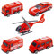 Mini Feuerwehrauto Spielzeug für Geburtstag Kuchen Dekoration, Waldspring Kuchen Figuren Feuerwehrauto Tortendeko DIY Ornament, 5pcs Feuerwehrauto Tortendeko Set
