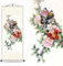 FOVNOT Arte Parete Cinese a Rotolo di Seta con Peonie | Dipinto Botanico Vintage Floreale | Decorazione Orientale Asiatica con Fiori (Scorrimento)