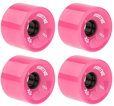 predolo 4pcs 70mm Longboard PU Sostituzione Ruota Skateboard 78A Durezza Ruote Cruising Wheel ABEC- Rivestimento Esterno, Rosa