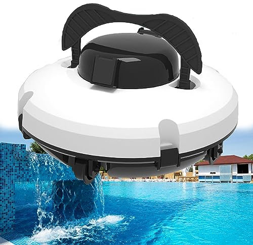 RayGenius Robot Limpiafondos De Piscinas, Aspirador Inteligente para Piscinas De Peces con Entrada, Equipo De Limpieza SubacuáTica Inteligente para Fondo Y Paredes De Piscinas