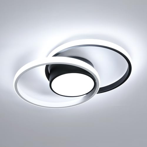 Comely Plafón LED 42 W – 2350 lm aprox. – Luz Blanca Fría 6500 K – Diseño Moderno Negro 40 cm (6 cm de alto) – Ideal para Salón, Cocina y Pasillo