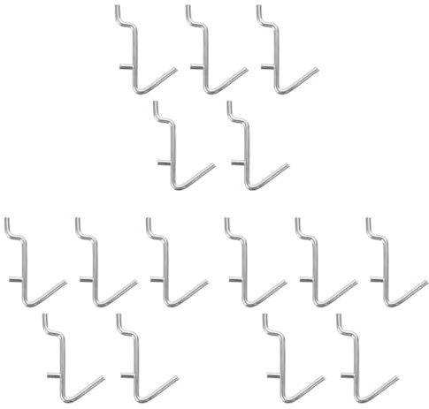 Abaodam 15 pcs Perforated v-Hook Metal pegboard j Hook Metal Clothing Rack pegboard Wall Hooks peg Board Wall Display Metal Clothes Hanger Jewelry Hanger Stainless Steel Heavy Nails