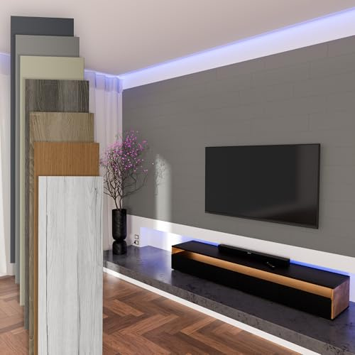 HEXIM Pannelli in MDF – Pannelli da parete in legno naturale, effetto legno, per interni in legno, pannelli decorativi oscuranti (1,04 m² grigio sabbia)