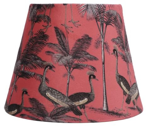 E14/E27 Pantalla de Lampara, Pantalla de Tela de Terciopelo Decorativa Barril de Reemplazo para Lámpara de Pared Vertical, Lámpara de Mesa, 11x17x13cm(Pavos Reales)