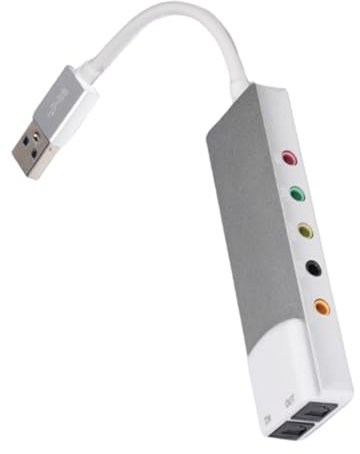 HUANGENG Tarjeta de sonido externa USB con sonido digital SPDIF para sistemas de sonido envolvente 5.1 y 7.1, cuerpo de aluminio