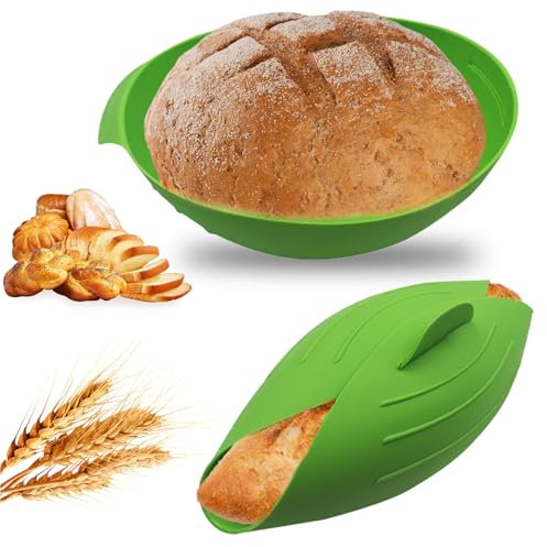 Lguaquanx Moule à pain en silicone, Moules à Pain 3 en 1, Bol à Pain Ovale, 25cm Cake Moule Silicone AntiadhéSif, Moule à Pain, Résistant à la chaleur 230°C, pour la cuisson en cuisine, le mélange