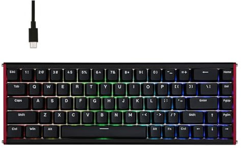 MechLands ALUX68 HE Aluminum Rapid Fast Gaming Keyboard with Magnetic Switch, Wired Hall Effect Keyboard with 8K Polling Rate, 0.125ms Latency, RGB Backlight (Black, ALUX68 PLUS)