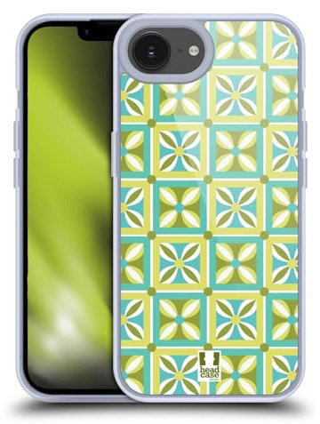 Head Case Designs Tiles Mod Patterns Gel Case [Military Grade Protection] Compatible with Apple iPhone 16e and Compatible with MagSafe