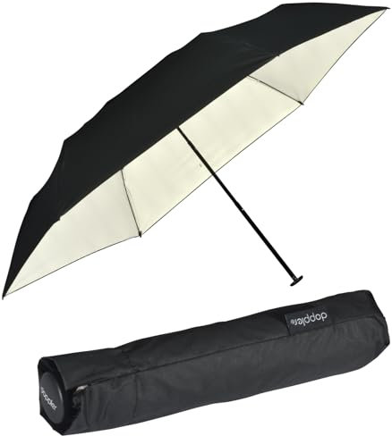 Doppler Zero extrem Leichter Mini Damen Taschenschirm UV-Schutz Ultra Sun - schwarz-Ivory