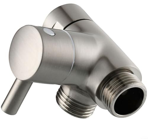 Alanmoship Adaptador en T de 3 vías para cabezal de ducha, válvula desviadora G1/2, conector de latón con salidas de agua dobles para instalación de cabezal de ducha de mano y fijo en el baño