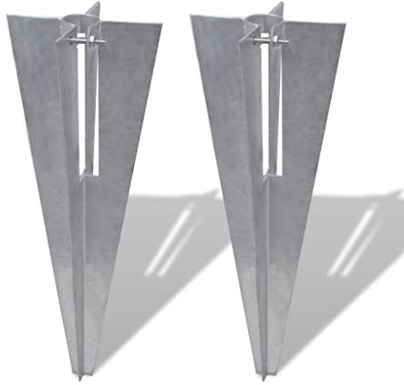 Estacas para Postes de Valla 2 Unidades Acero,wenjingqiES-140595
