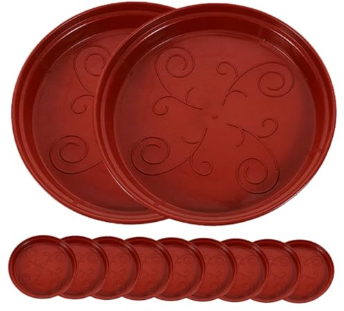 POPETPOP 12 Piezas Platos Redondos para Plantas Bandejas Gruesas para Macetas Colectores de Agua Duraderos y Resistentes para Bonsáis y Plantas de Interior y Exterior